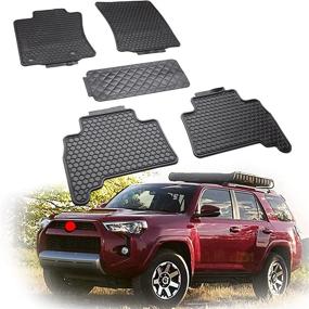 img 4 attached to 🚗 EnRand All Weather Floor Mats Set - Rubber Slush Front and Rear Seat Floor Mats for Toyota 4Runner 2010 Up - Protect Your Car from Dirt and Moisture