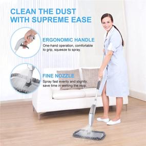 img 2 attached to 🧹 Tobeelec Spray Mop for Floor Cleaning – Versatile Microfiber Mop for Laminate, Tile, Hardwood, Vinyl and More with 4 Reusable Pads, 2 Refillable Bottles & 1 Scraper