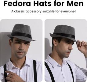 img 2 attached to Women'S Classic Gangster Stain-Resistant Crushable Fedora Hat, Men'S Gentleman'S Fedora Hat
