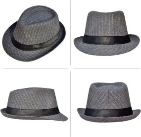 img 3 attached to Women'S Classic Gangster Stain-Resistant Crushable Fedora Hat, Men'S Gentleman'S Fedora Hat