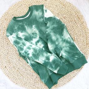 img 1 attached to Casual Loose Long Sleeve Crew Neck Tie-Dye Sweatshirt For Women
