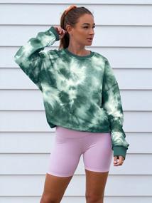 img 3 attached to Casual Loose Long Sleeve Crew Neck Tie-Dye Sweatshirt For Women