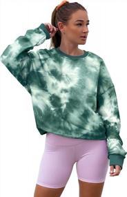 img 4 attached to Casual Loose Long Sleeve Crew Neck Tie-Dye Sweatshirt For Women