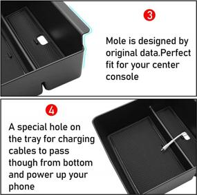 img 1 attached to Консольный органайзер Jaronx для Tesla Model X/S 2023/2022/2021 - лоток для хранения обновленной модели S/X в клетку/дальнего радиуса действия, аксессуары для подлокотников для управления центральной консолью