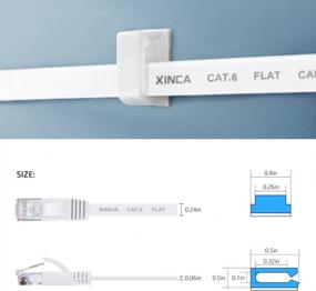 img 1 attached to Обновите свою сеть с помощью Ethernet-кабеля XINCA Cat6 - 100-футового, белого, гигабитного плоского кабеля LAN с кабельными зажимами и разъемами RJ45 - увеличьте скорость своего интернета, идеально подходит для игр и офисного использования!