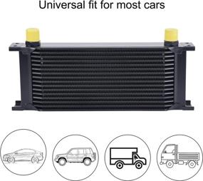 img 3 attached to Enhanced EVIL ENERGY 16 Row AN10-10AN Stacked Plate Oil Cooler offering Universal Fit for Engine and Transmission with Aluminium Alloy in Sleek Black Design