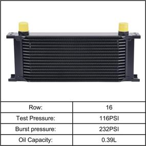 img 1 attached to Enhanced EVIL ENERGY 16 Row AN10-10AN Stacked Plate Oil Cooler offering Universal Fit for Engine and Transmission with Aluminium Alloy in Sleek Black Design