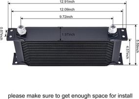 img 2 attached to Enhanced EVIL ENERGY 16 Row AN10-10AN Stacked Plate Oil Cooler offering Universal Fit for Engine and Transmission with Aluminium Alloy in Sleek Black Design