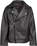 urban republic leather motorcycle jacket boys' clothing : jackets & coats logo