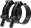 ispinner 2 pack 1 inch stainless steel t-bolt hose clamps, clamp range 32-37mm for 1" hose id (black) logo