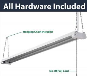 img 2 attached to Energy-Efficient LED 4Ft Shop Light - 40W, 4000K, Clear Lens, 4500LM, Non-Linkable, Ideal For Garage & Shop Ceilings, Pull Cord Chain, Plug-In, Replaces 4 Foot Fluorescent Tube.