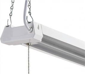 img 4 attached to Energy-Efficient LED 4Ft Shop Light - 40W, 4000K, Clear Lens, 4500LM, Non-Linkable, Ideal For Garage & Shop Ceilings, Pull Cord Chain, Plug-In, Replaces 4 Foot Fluorescent Tube.