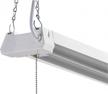 energy-efficient led 4ft shop light - 40w, 4000k, clear lens, 4500lm, non-linkable, ideal for garage & shop ceilings, pull cord chain, plug-in, replaces 4 foot fluorescent tube. logo
