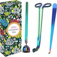 complete candle care kit - trimmer, cutter, snuffer, and dipper set for enhanced burning experience - ideal for candle lovers - multi-colored gift packaging included logo