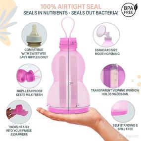 img 1 attached to 🍼 SweetWee Baby Silicone Breast Milk Storing Bags: Leakproof Reusable 9oz-5pk-Grey Storage Solution for Breastfeeding, Breastmilk Storage, Food Pouch & More