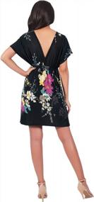 img 2 attached to Floral Print Kimono Sleeve V-Neck Mini Dress For Women'S Sexy Summer Beachwear By KOH KOH
