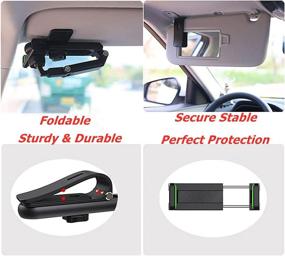 img 3 attached to Sun Visor Car Phone Holder Mount Multifunctional Cell Phone Stand HIYITKS Universal Adjustable Arm Cradles Car Holder Mount Phone Car Clip Mount For Sun Visor Rearview Mirror Steering Wheel (Green)