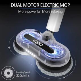 img 3 attached to Cordless Electric Spin Mop: Ultimate Floor Cleaner with 300ml Water Tank & LED Headlight