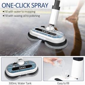 img 2 attached to Cordless Electric Spin Mop: Ultimate Floor Cleaner with 300ml Water Tank & LED Headlight