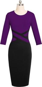 img 3 attached to 👗 HOMEYEE Women's Colorblock Carmine Dress Collection: Effortlessly Chic and Stylish Dresses for Modern Women