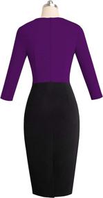 img 2 attached to 👗 HOMEYEE Women's Colorblock Carmine Dress Collection: Effortlessly Chic and Stylish Dresses for Modern Women