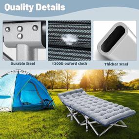 img 3 attached to Portable And Comfortable: Slsy Folding Camping Cot For Adults - Ideal For Outdoor Travel, Camps, Beaches And Vacations