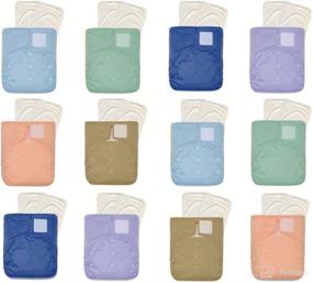 img 4 attached to 👶 KaWaii Baby 12 HD2 One Size Cloth Diapers with 24 (5 Layered) Premium Bamboo Inserts - Leakproof, Reusable, Adjustable, Suitable for Babies 8-36 lbs