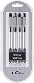 img 3 attached to TUL BP3 Retractable Ballpoint Pen, Medium Point 1.0 Mm, Silver Barrel With Black Ink - 4 Pack