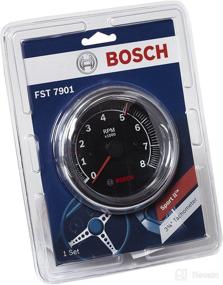 img 1 attached to 🏎️ Bosch Sport II 3-3/8" Tachometer - Actron SP0F000018 (Black Dial Face, Chrome Bezel)