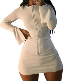 img 4 attached to XLLAIS Ribbed Tops and Skirts Sets: Stylish Double Zipper Tracksuits for Women - Perfect Clubwear Outfits