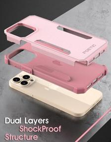 img 2 attached to 2021 New Dual Layer Heavy Duty Shockproof Protective Case For IPhone 13 Pro 6.1 Inch - Poetic Neon Series Light Pink Cover