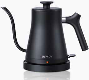 img 4 attached to Ulalov Stainless Steel Gooseneck Electric Kettle - 0.9L Fast Boiling Hot Water Tea Kettle With 1200W Pour Over Design For Coffee And Tea - Leak-Proof, Auto Shutoff, Anti-Dry Feature Included