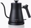 ulalov stainless steel gooseneck electric kettle - 0.9l fast boiling hot water tea kettle with 1200w pour over design for coffee and tea - leak-proof, auto shutoff, anti-dry feature included logo