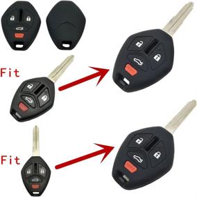 img 3 attached to 🔒 Protective Silicone Key Fob Cover for Mitsubishi Eclipse Endeavor Galant Lancer Outlander - 2PCS Set