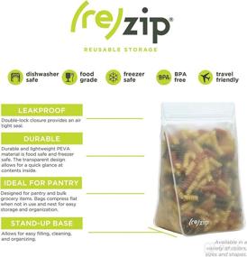 img 3 attached to 👜 rezip 2-Piece Tall BPA-Free Food Grade Storage Bag Set - Freezer Safe, Dishwasher Safe, Travel Friendly - Includes (1) 6-Cup/48-Ounce Bag and (1) 8-Cup/64-Ounce Bag - Gray/Gray