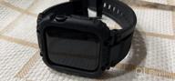 img 1 attached to AmBand Sport Series Protective Case With Strap, Compatible With Apple Watch 8/7 45Mm, Rugged Cover For Men, Compatible With IWatch 6/SE/5/4/3 42/44/45Mm In Black review by Wendy Zhao