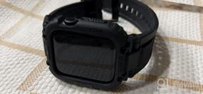 img 8 attached to Защитный чехол AmBand Sport Series с ремешком, совместимый с Apple Watch 8/7 45 мм, прочный чехол для мужчин, совместимый с IWatch 6/SE/5/4/3 42/44/45 мм черного цвета