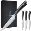 4-piece set of high-carbon german stainless steel steak knives with full tang, ergonomic abs handle, and serated blade - perfect for gifting in a presentation box logo
