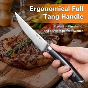 img 2 attached to 4-Piece Set Of High-Carbon German Stainless Steel Steak Knives With Full Tang, Ergonomic ABS Handle, And Serated Blade - Perfect For Gifting In A Presentation Box