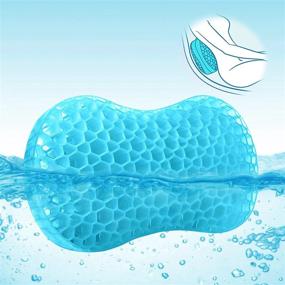 img 4 attached to Sunlit Bath Jello Gel Bath Pillows - Lumbar Support For Bathtub, Back Rest Pillow With Non-Slip Suction Cups - Perfect For Curved Or Straight Back Tubs - Aqua