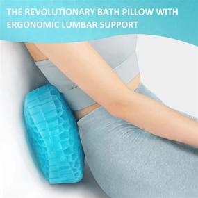 img 3 attached to Sunlit Bath Jello Gel Bath Pillows - поясничная опора для ванны, подушка для спины с нескользящими присосками - идеально подходит для изогнутых или прямых ванн для спины - Аква