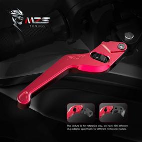 img 3 attached to 🏍️ High-Quality MZS Red Motorcycle Brake Clutch Levers Wheel Roller – Compatible with MT07, FZ07, MT09, FZ09, FJ09, FZ1, FZ6R, FZ8, XJ6, XSR 700/900 ABS – Adjustable Short CNC Design