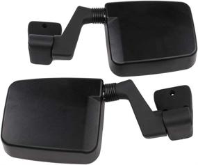 img 2 attached to 🚗 Black Manual Telescoping Rear View Door Mirrors Driver & Passenger Side Replacement for 1987-2002 (excluding 1996) Jeep Wrangler - MOTOOS Pair