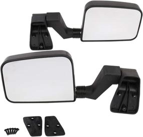 img 4 attached to 🚗 Black Manual Telescoping Rear View Door Mirrors Driver & Passenger Side Replacement for 1987-2002 (excluding 1996) Jeep Wrangler - MOTOOS Pair