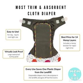 img 3 attached to 👶 All-in-One Baby Cloth Diaper with Pocket: Enhanced Overnight Protection, Waterproof & Leakproof Design, 14 Natural Hemp Layers, Ideal for Newborn-3 Years