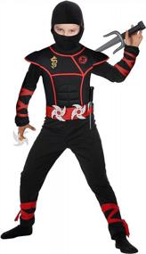 img 3 attached to Boys Ninja Costume For Kids Halloween Dress-Up Party With Foam Accessories Toys By ThinkMax