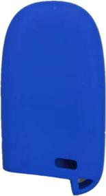 img 1 attached to Protect Your Key Fob with a Blue 5-Button Silicone Cover Case: Compatible with Jeep Grand Cherokee, Dodge Challenger, Charger, Dart, Durango, Journey, Chrysler 200, 300