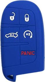 img 2 attached to Protect Your Key Fob with a Blue 5-Button Silicone Cover Case: Compatible with Jeep Grand Cherokee, Dodge Challenger, Charger, Dart, Durango, Journey, Chrysler 200, 300