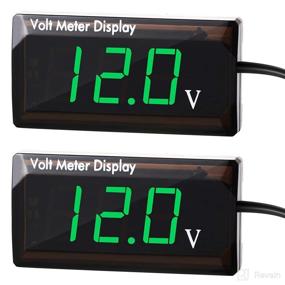 img 4 attached to 2 Pieces DC 12V Car Digital Voltmeter Gauge LED Display Voltage Meter Waterproof Voltage Gauge Meter For Car Motorcycle (Green Light)