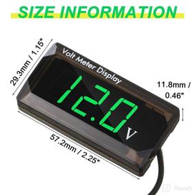 img 2 attached to 2 Pieces DC 12V Car Digital Voltmeter Gauge LED Display Voltage Meter Waterproof Voltage Gauge Meter For Car Motorcycle (Green Light)